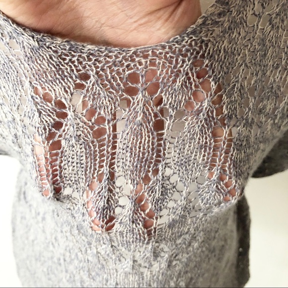 Anthro. Moth | Linen Blend Open Knit Hooded TopNWT - Picture 5 of 12